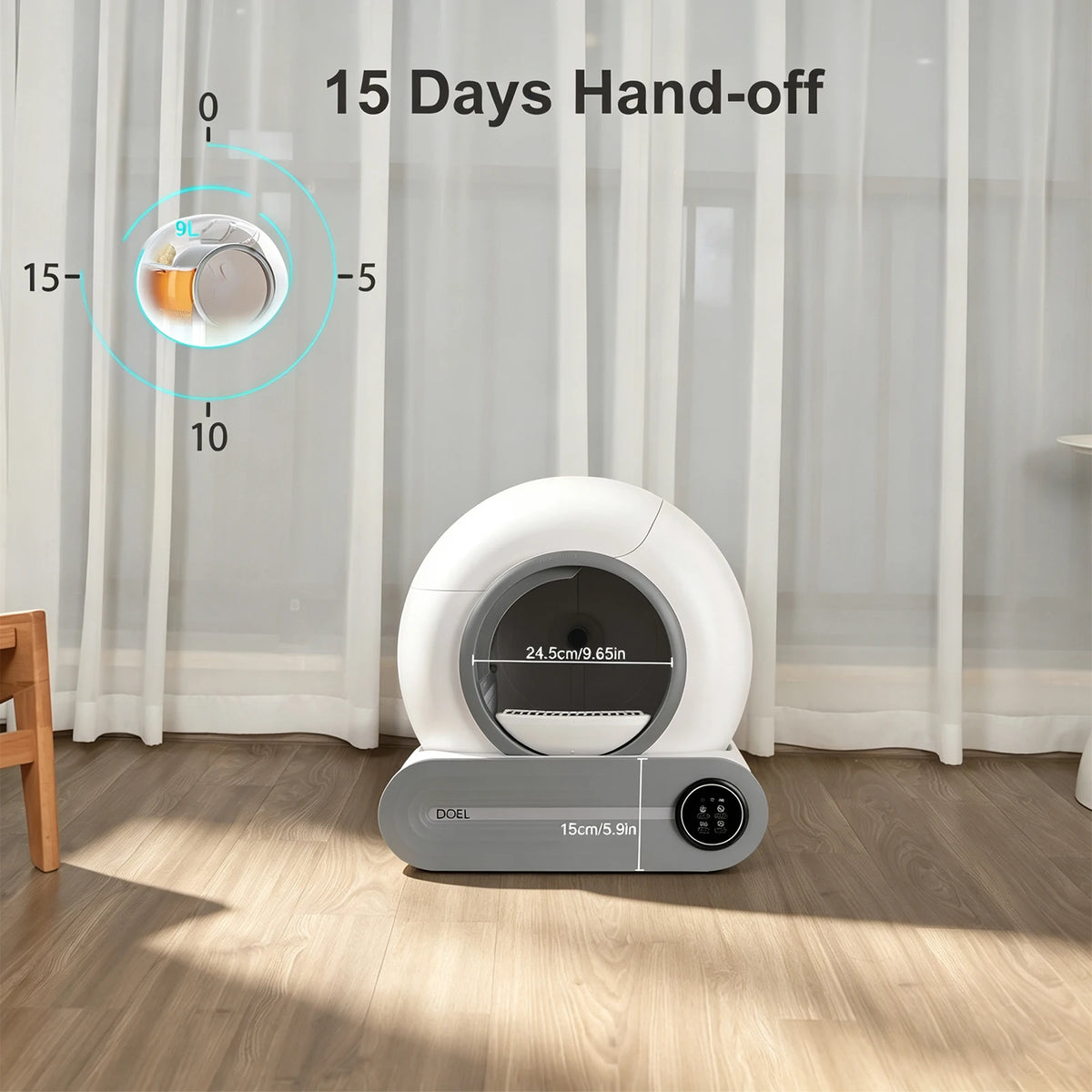 DOEL Smart Self Cleaning Litter Box Via App Control