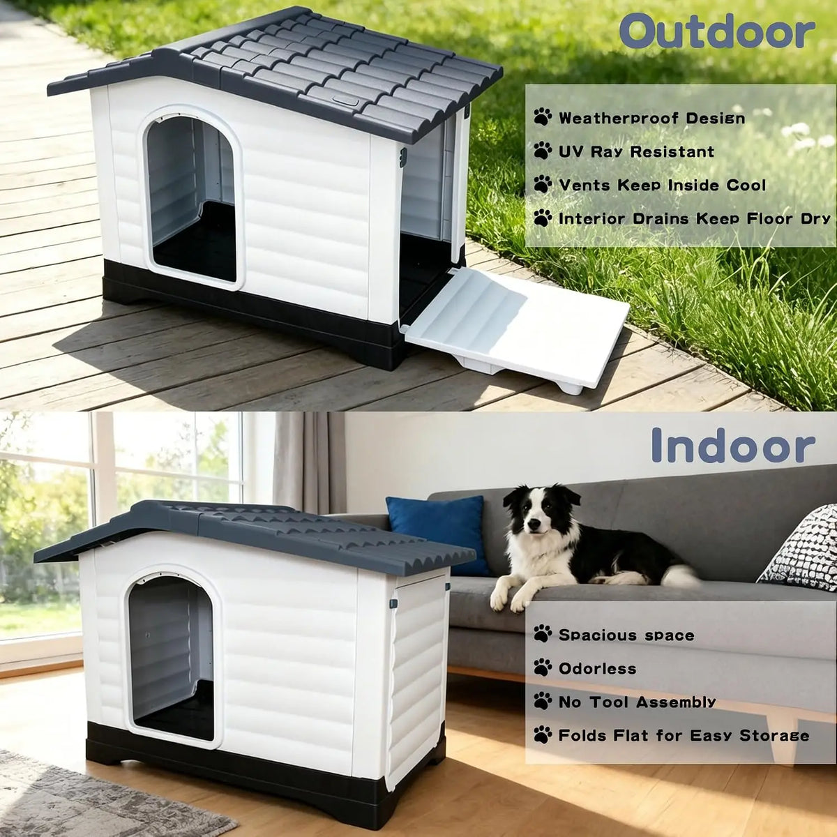 Twister Ck Two Door Elevated Waterproof Indoor Outdoor Dog House