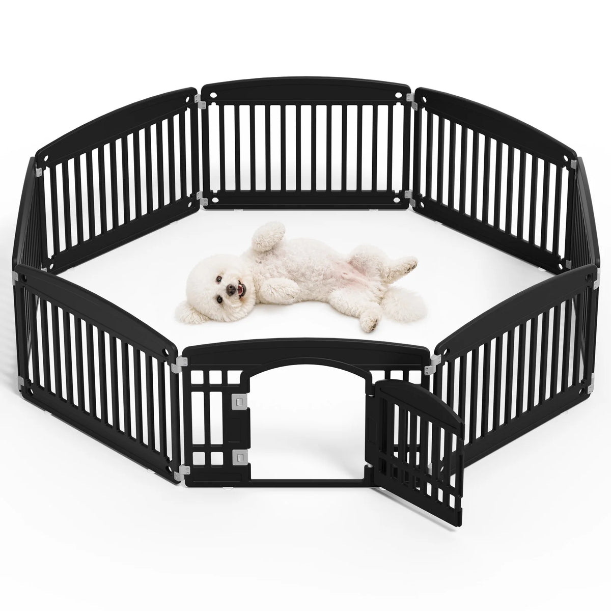 JHK Plastic Dog Playpen Expandable Durable Portable Pet Fence