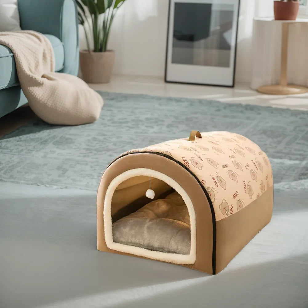 Detachable Washable Pet Cave Bed House for Cats and Dogs