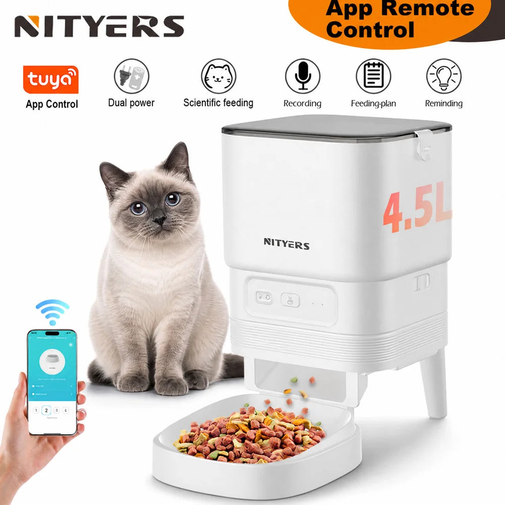 Nityers Smart Automatic Pet Feeder With WiFi App Control and Voice Recording