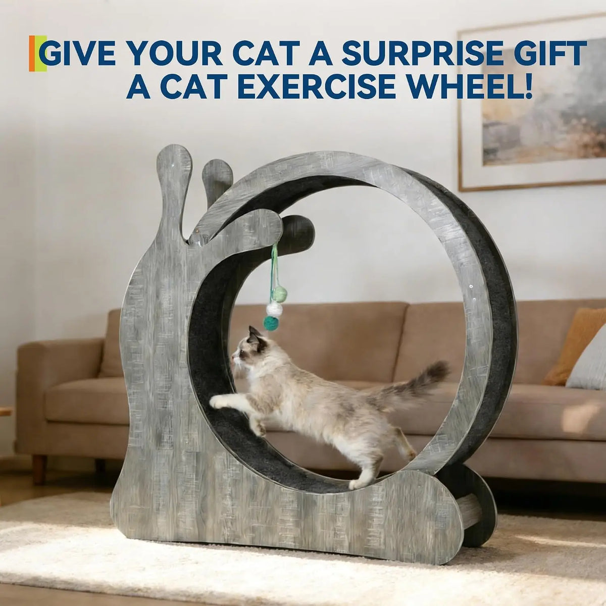 Garvee Multifunctional Cat Treadmill Exercise Wheel With Scratching Board