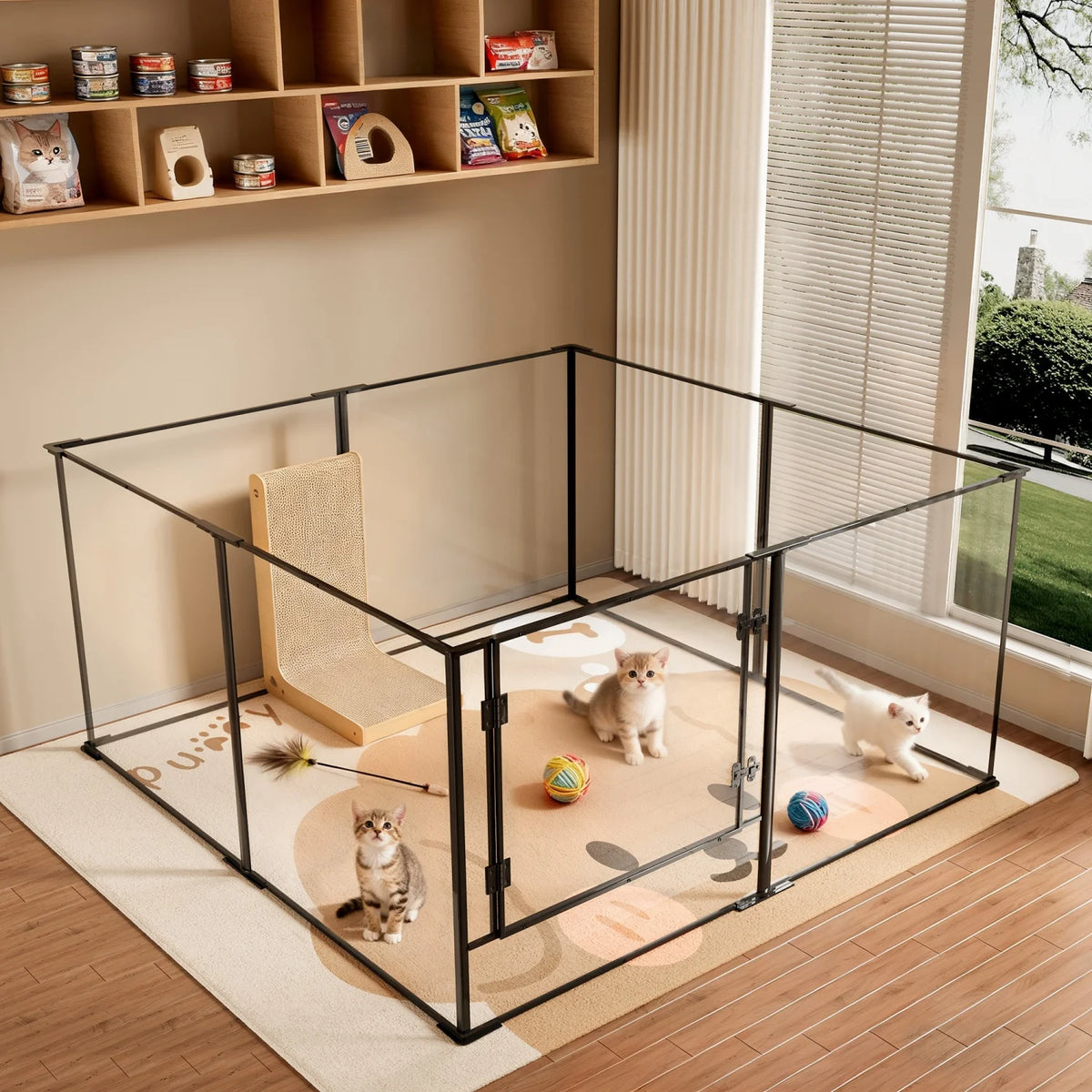 Bingopaw Acrylic Dog Playpen Barrier Fence Guinea Rabbit Exercise Pen