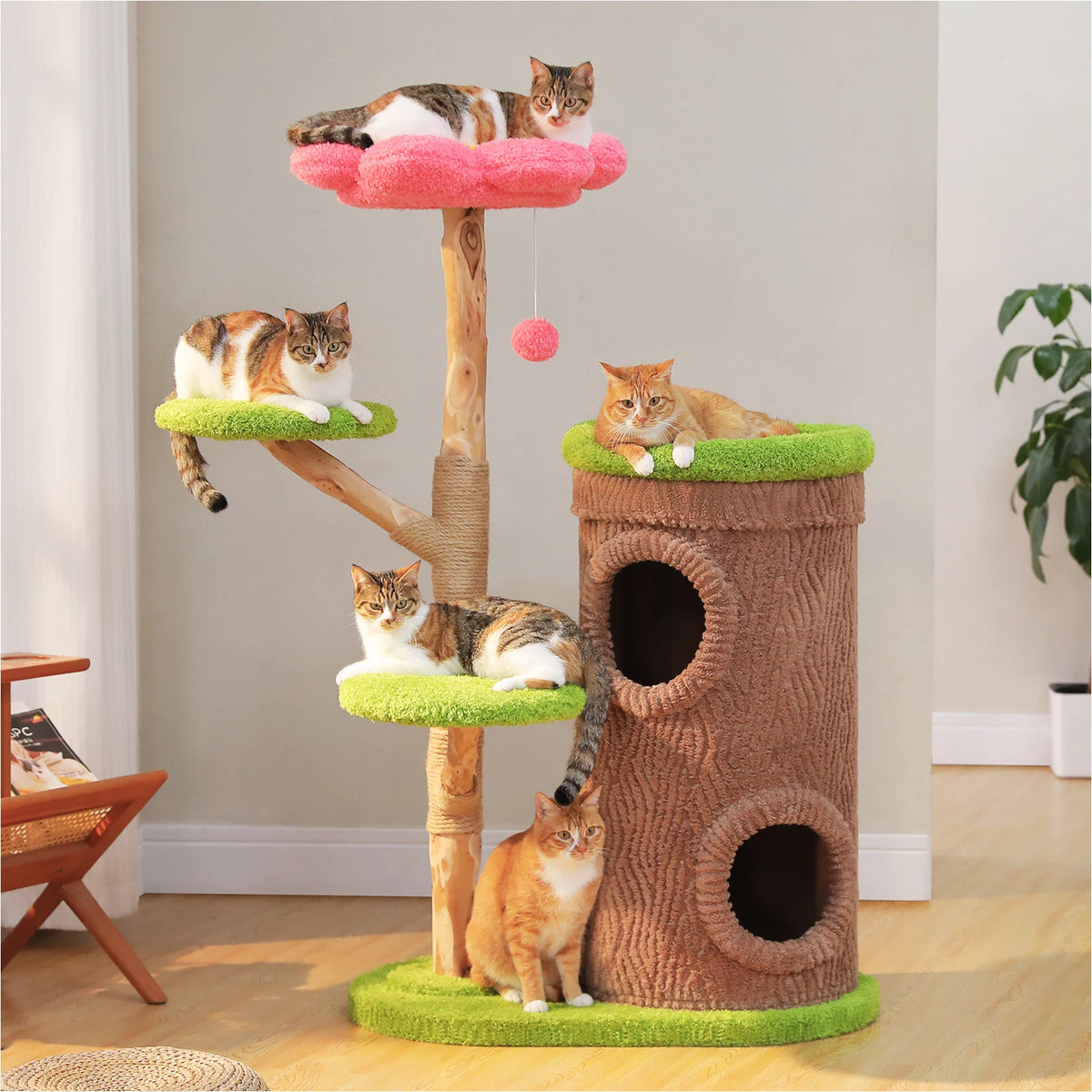 P Cat Tree With Spacious Condos Scratching Posts Cozy Beds