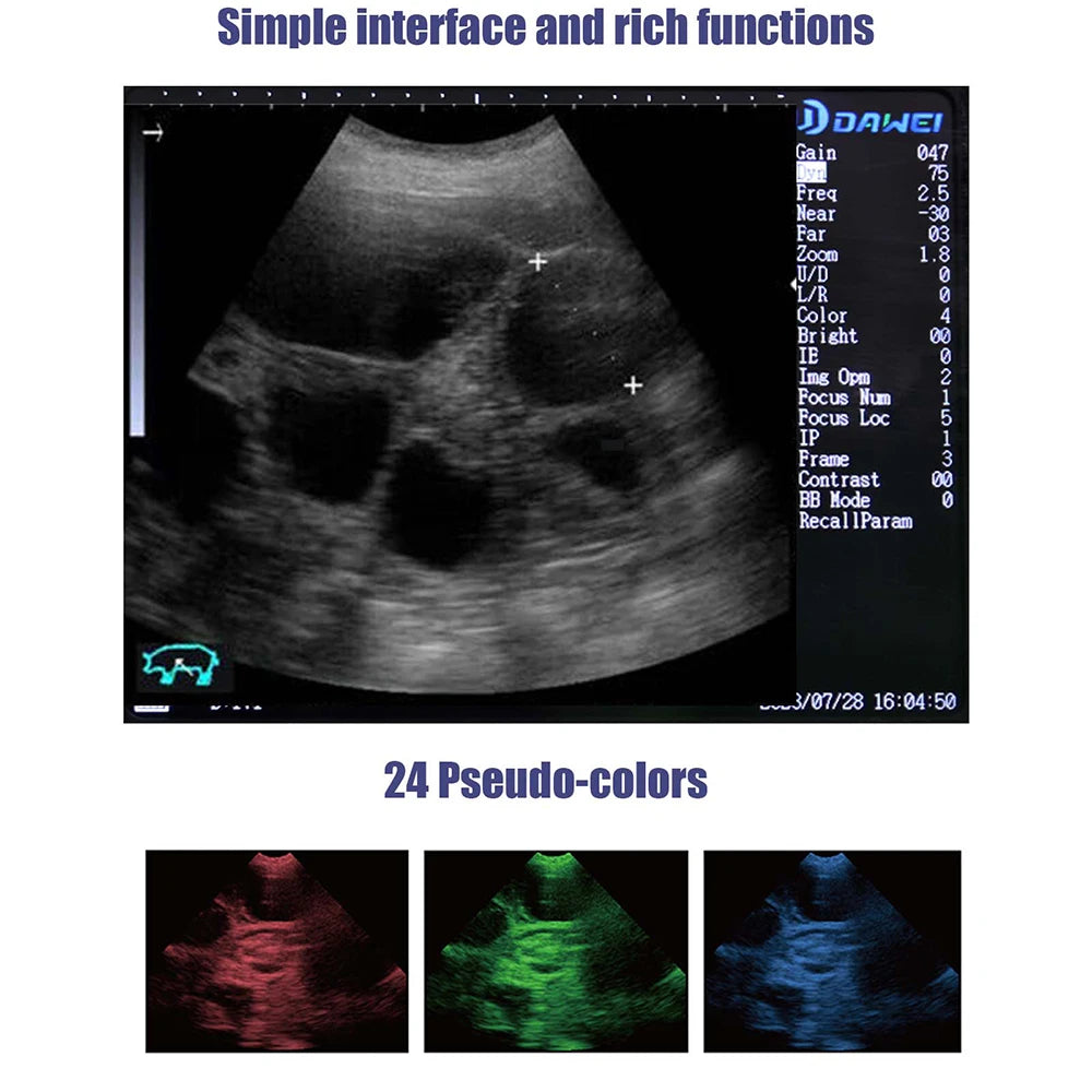 DAWEI Portable Veterinary Ultrasound Scanner For Livestock Pregnancy Testing