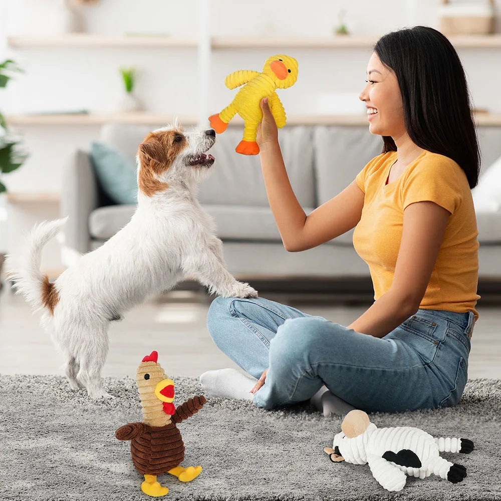 Premium Plush Squeaky Dog Toys Stuffed Chew Bundle For Pets