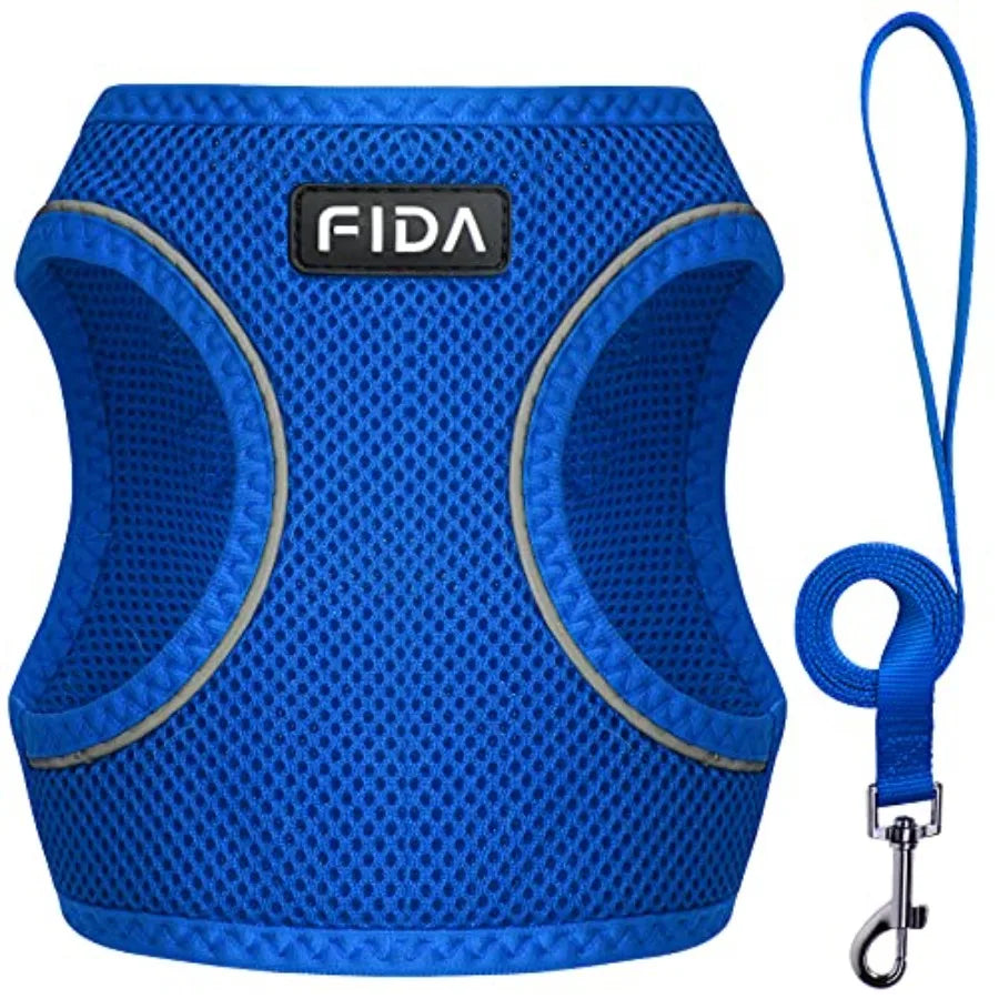 Breathable Soft Mesh Dog Harness With Adjustable Leash