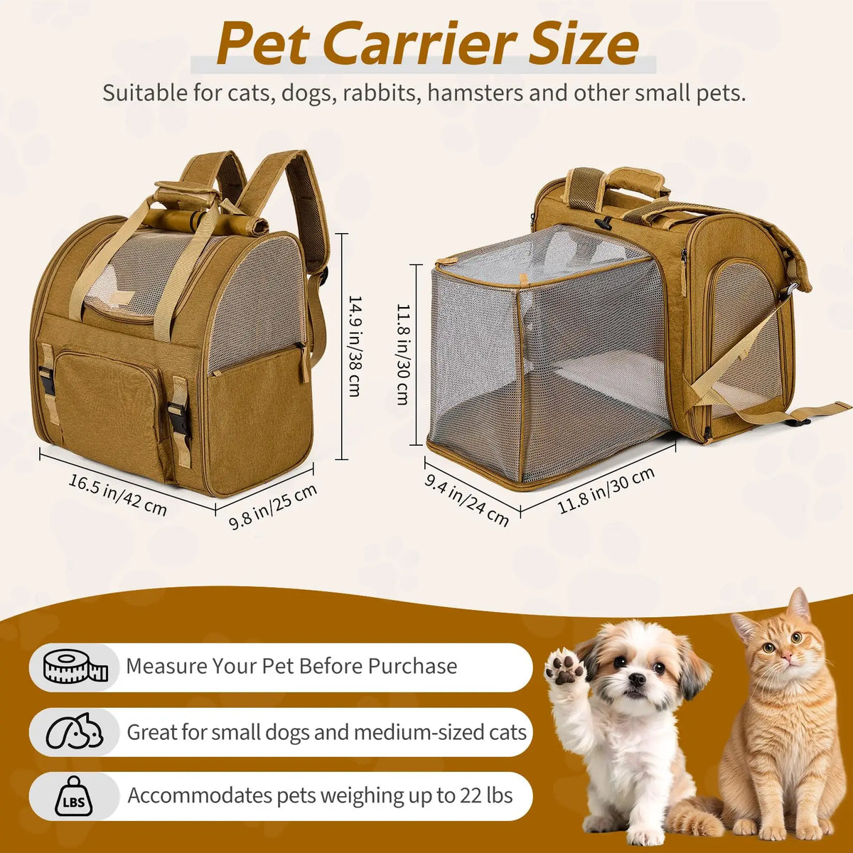 Expandable Mesh Cat Carrier Backpack With Padded Shoulder Straps
