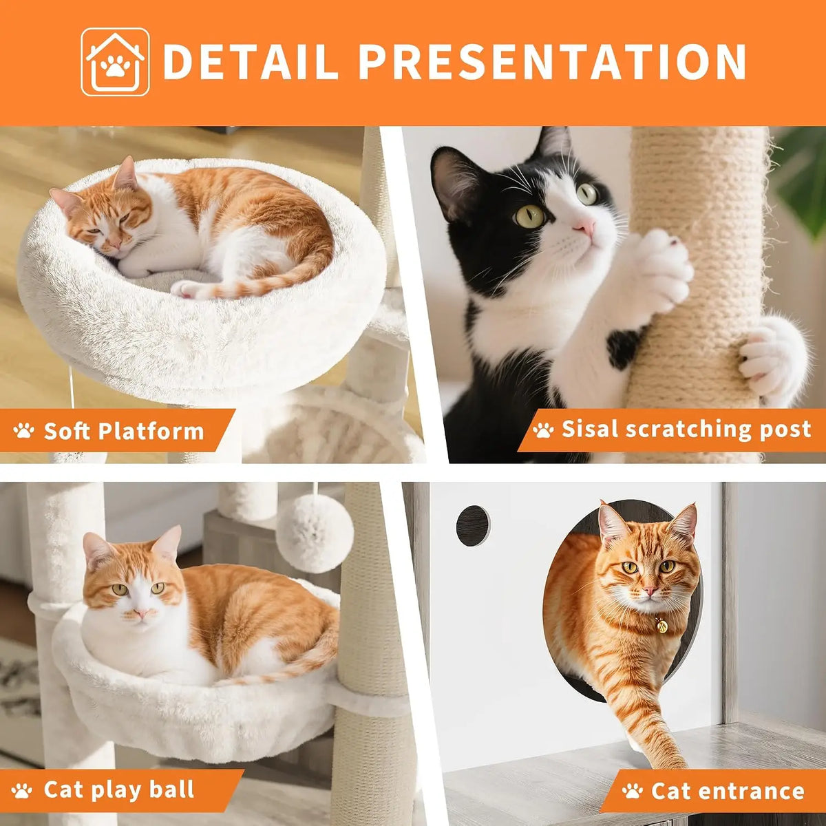 Garvee Multifunctional Cat Litter Cabinet With Integrated Cat Tree
