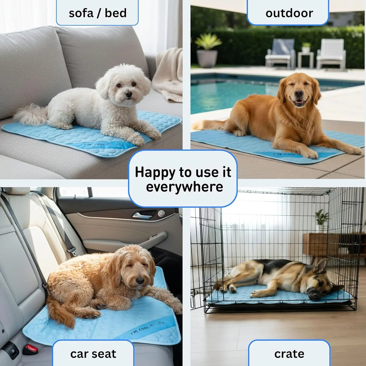 Waterless Self Cooling Dog Mat For Indoor And Outdoor Use