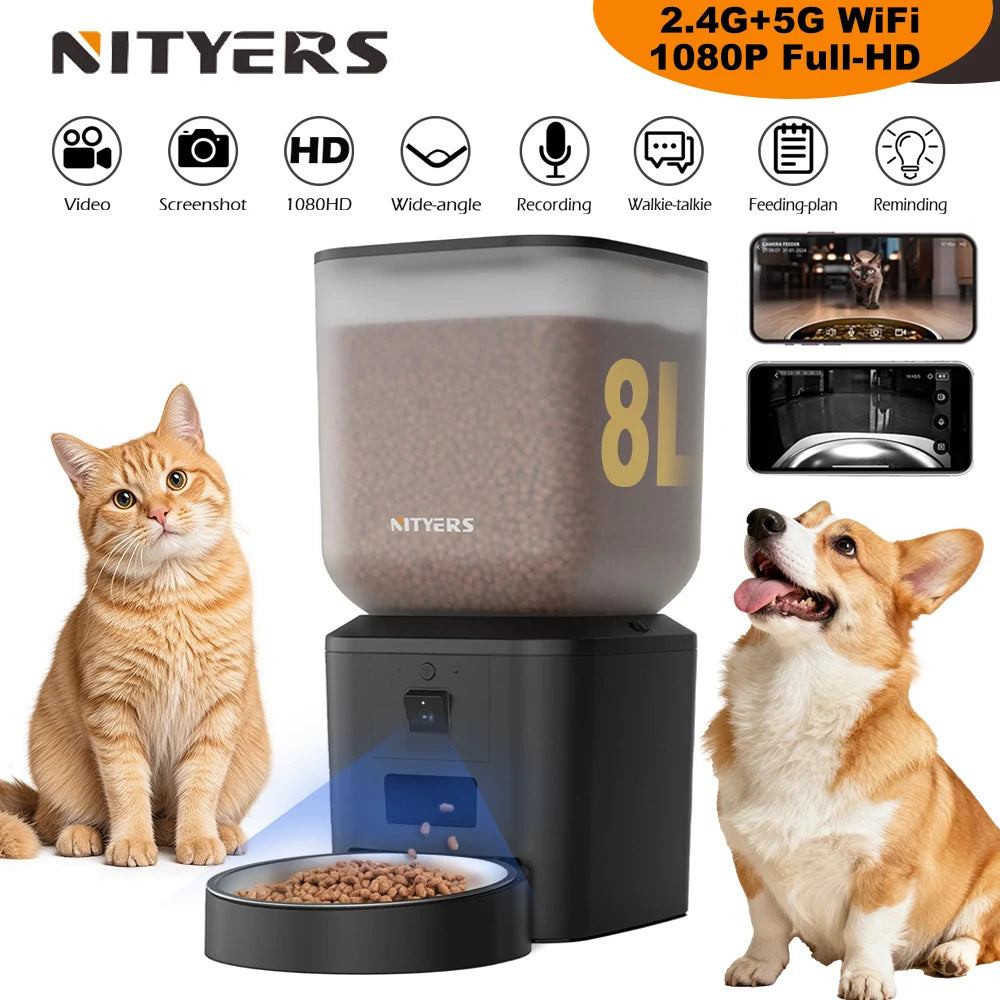Nityers Smart WiFi Camera Automatic Cat Feeder With Night Vision