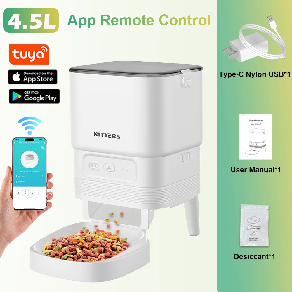 Nityers Smart Automatic Pet Feeder With WiFi App Control and Voice Recording