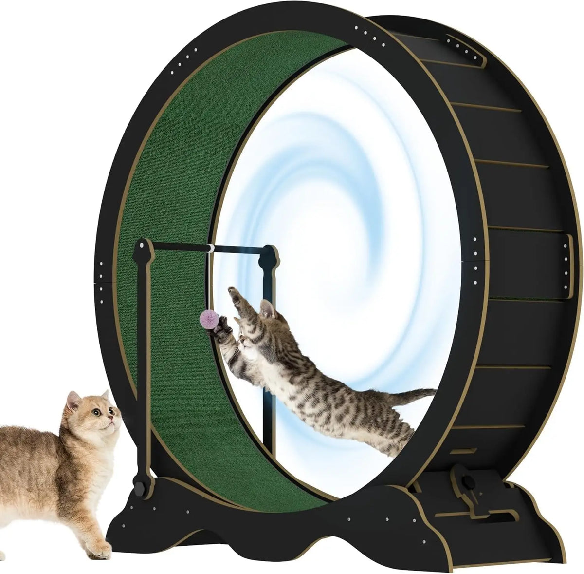 Studyset Indoor Cat Exercise Wheel Quiet Rollers Carpeted Runway Teaser