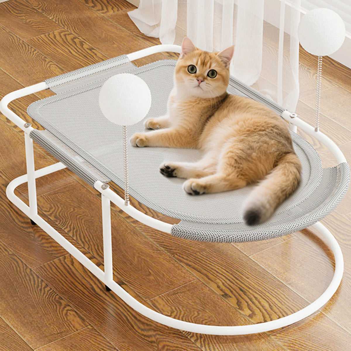 Elevated Cat Bed With Washable Breathable Mesh Metal Frame