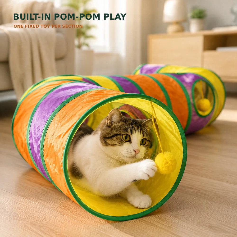 Zoe Connectable Foldable Cat Tunnel Maze Interactive Playset