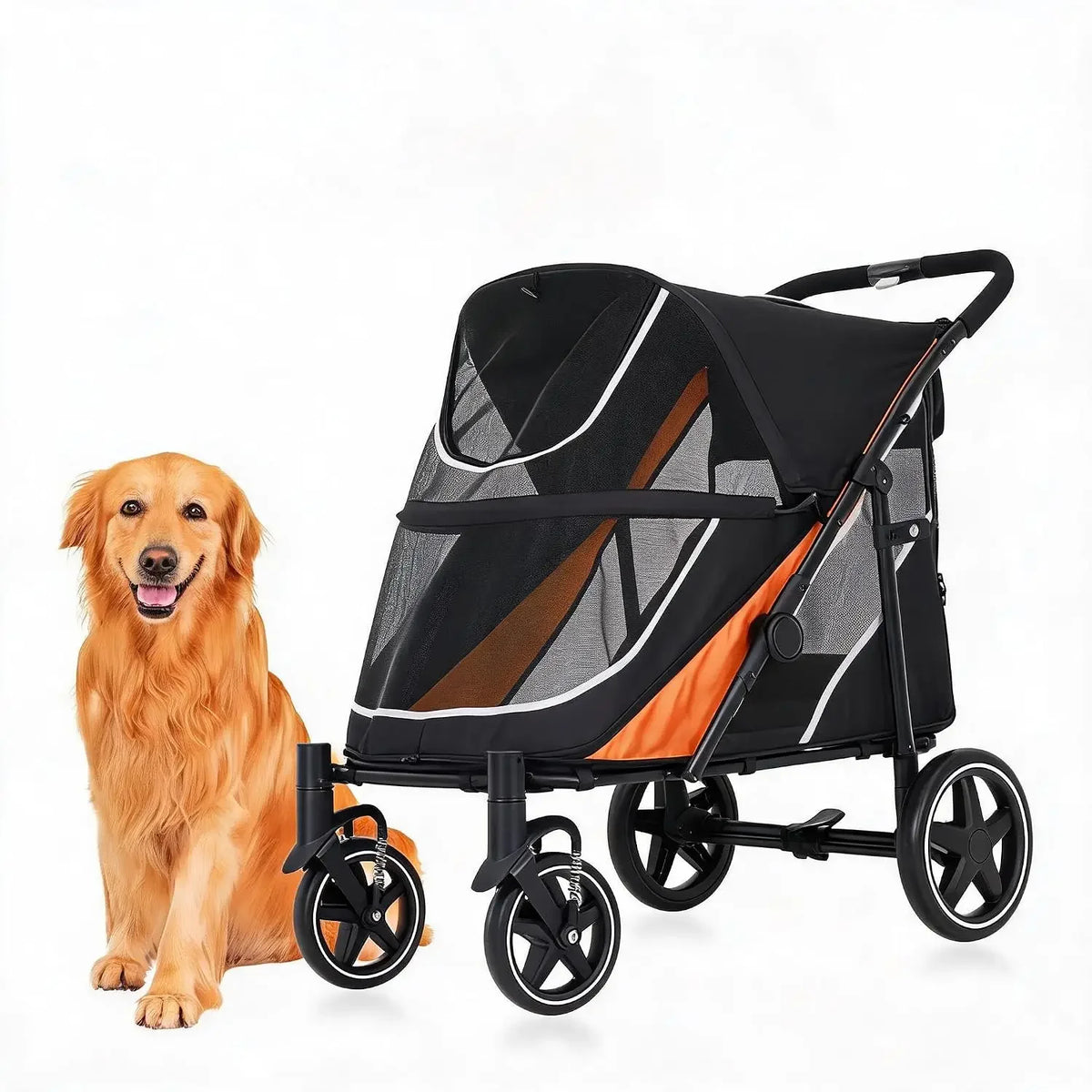 Garvee Heavy Duty Foldable Dog Stroller With Mesh Ventilation