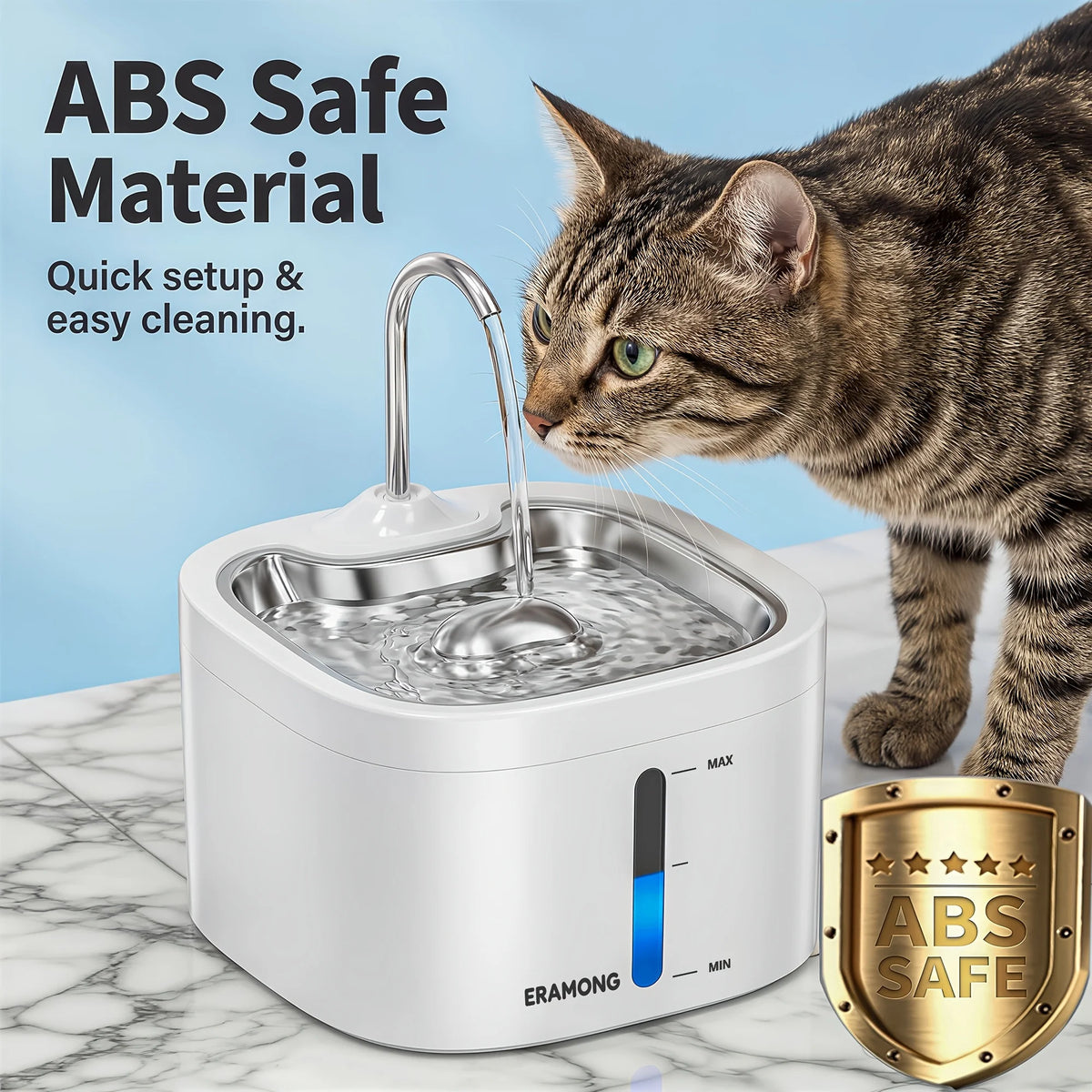 Automatic Stainless Steel Pet Water Dispenser With Tray