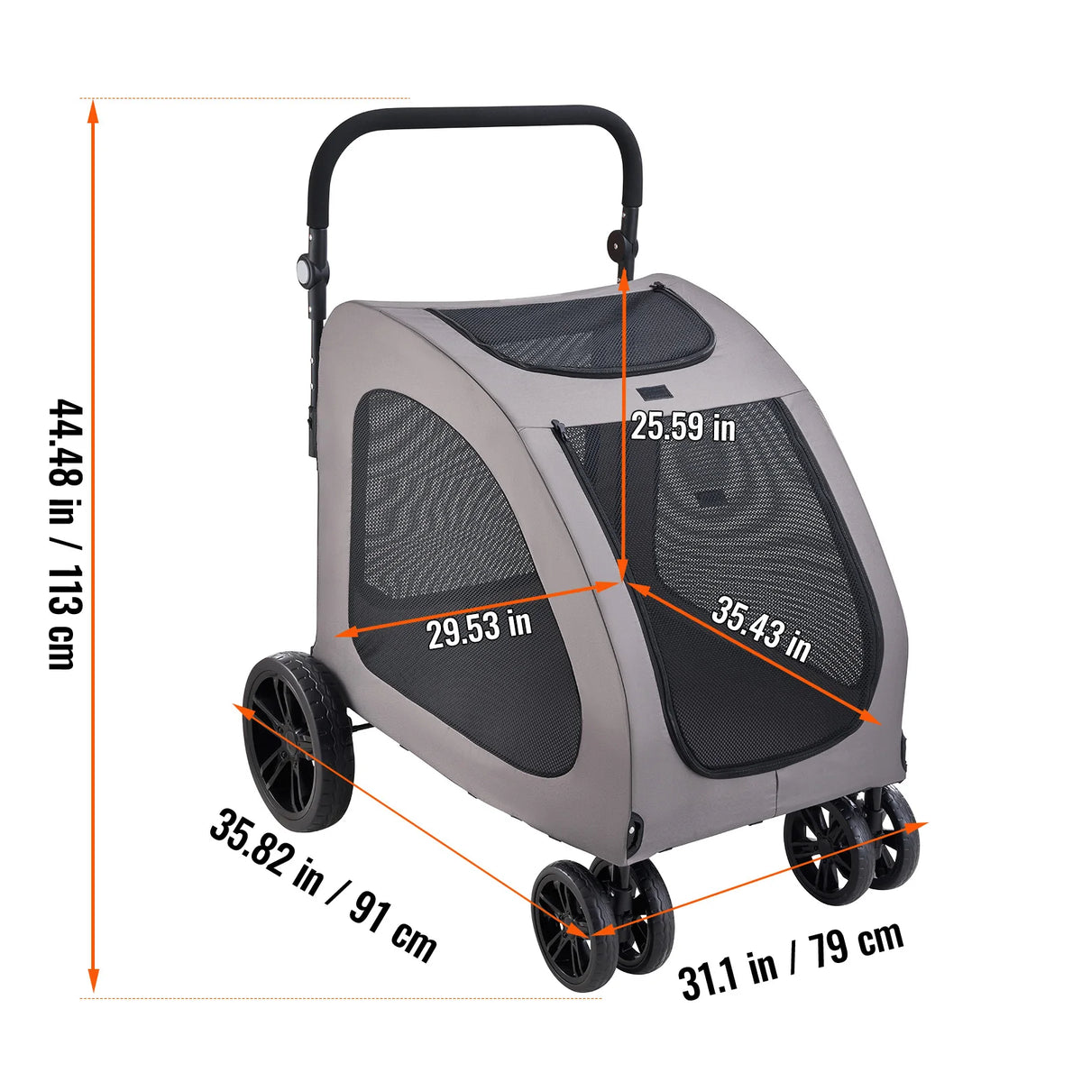 SucceBuy Portable Pet Stroller Carrier With Mesh Windows