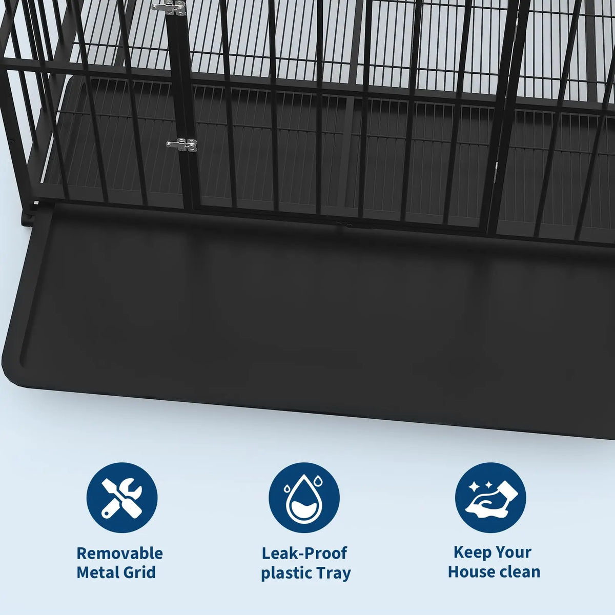 Anixol Heavy Duty Stainless Steel Dog Crate With Wheels