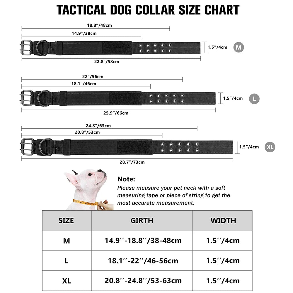 Durable Nylon Tactical Dog Collar for Training and Outdoor Use