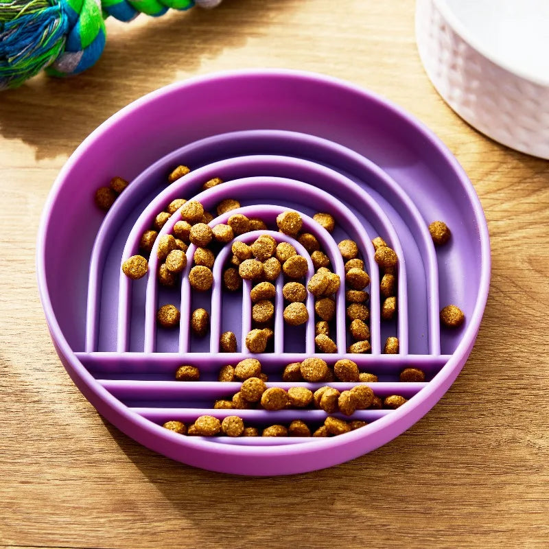 Interactive Silicone Slow Feeder Bowl for Healthy Pet Mealtimes