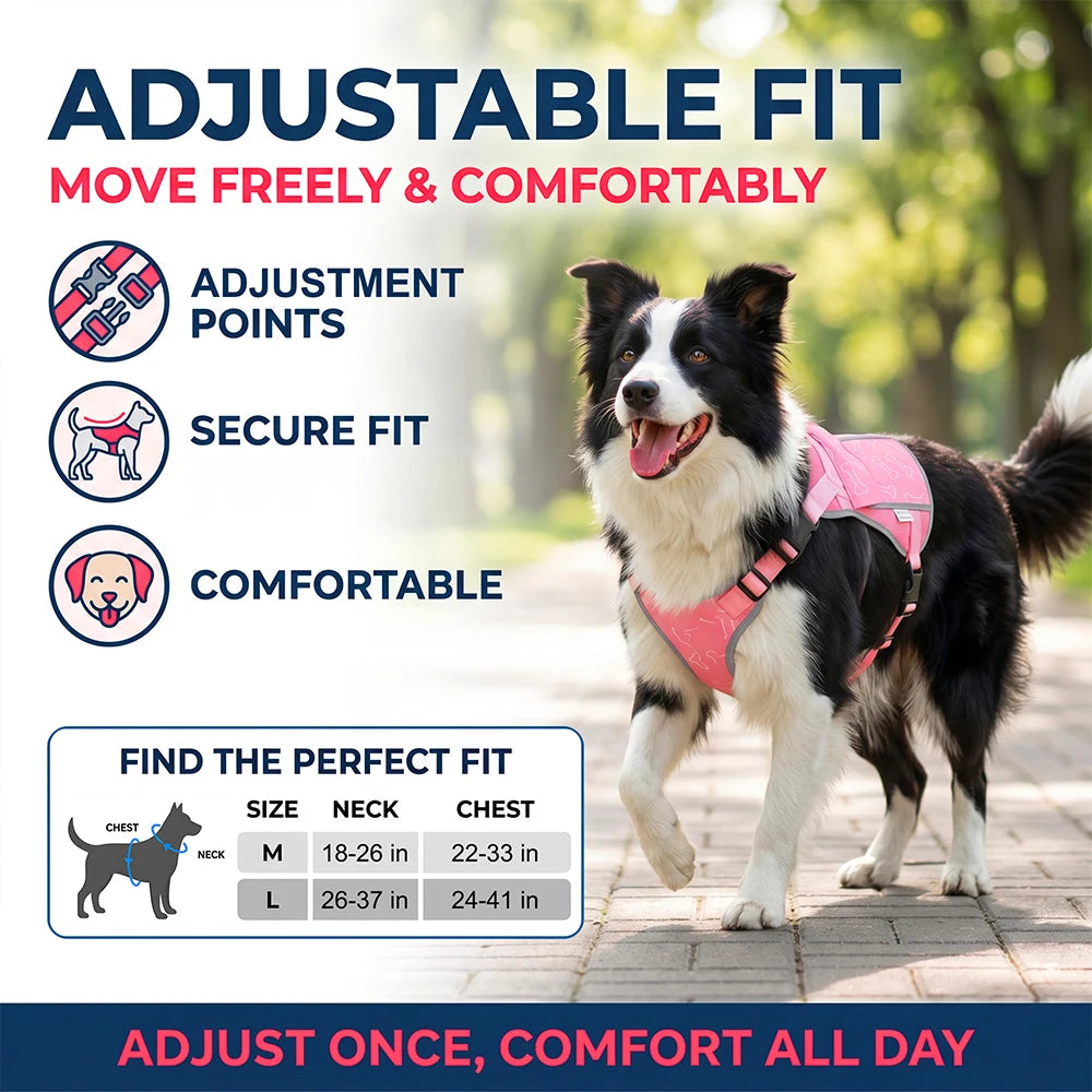 Pet Cooling Vest With Replaceable Cooling Packs For All Breeds