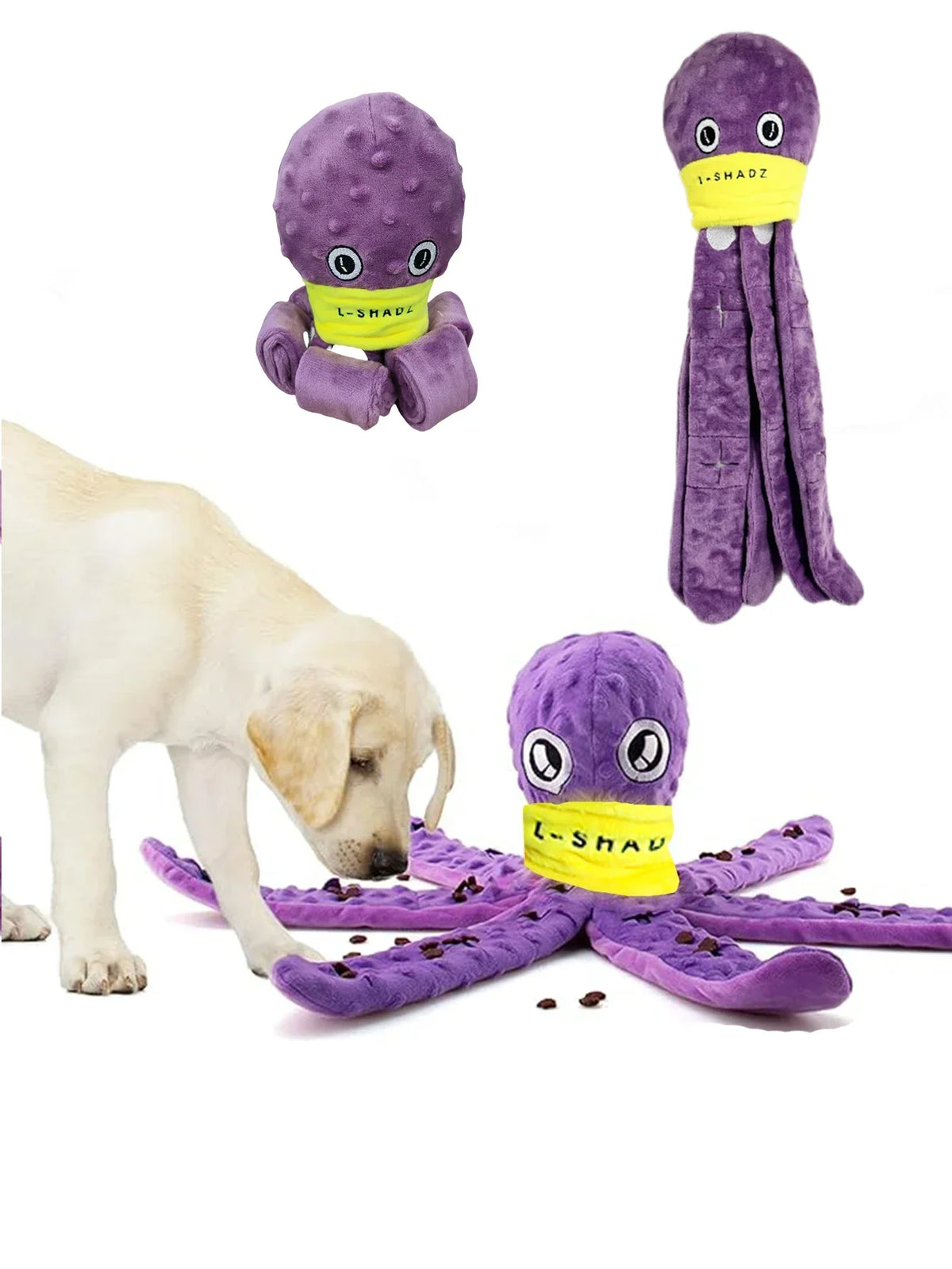 Plush Octopus Dog Snuffle Toy Interactive Puzzle Chew Toy