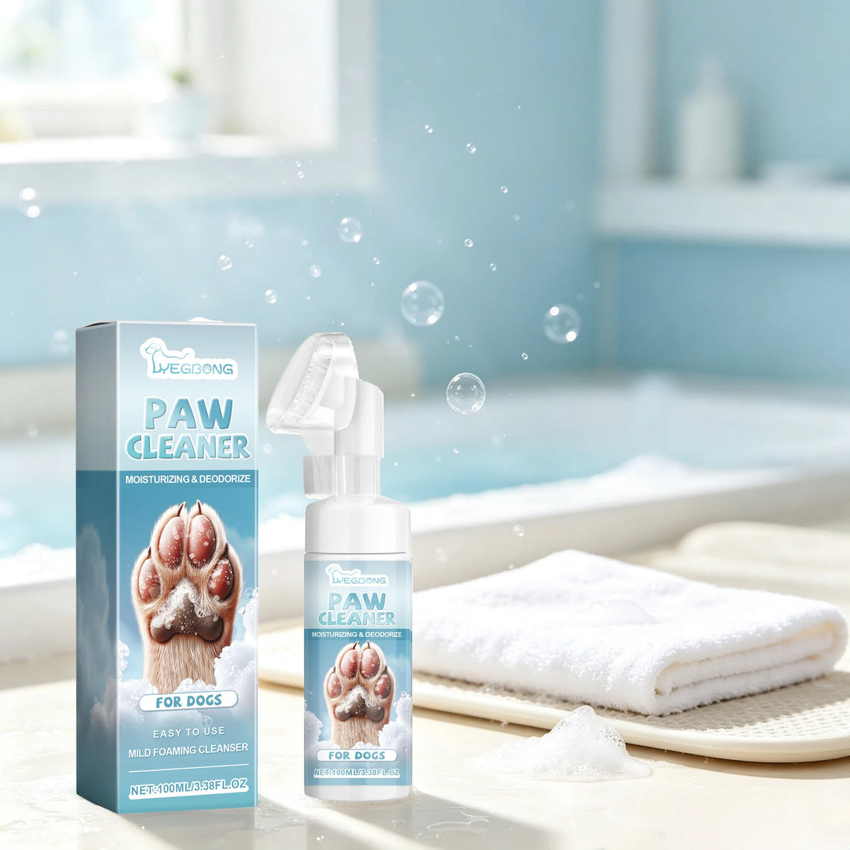 Yegbong Pet Paw Cleaner With Silicone Brush For Pets