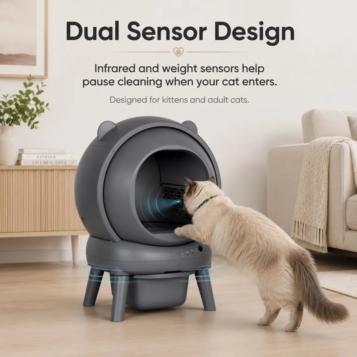 Cumrige Automatic Self Cleaning Cat Litter Box App Control