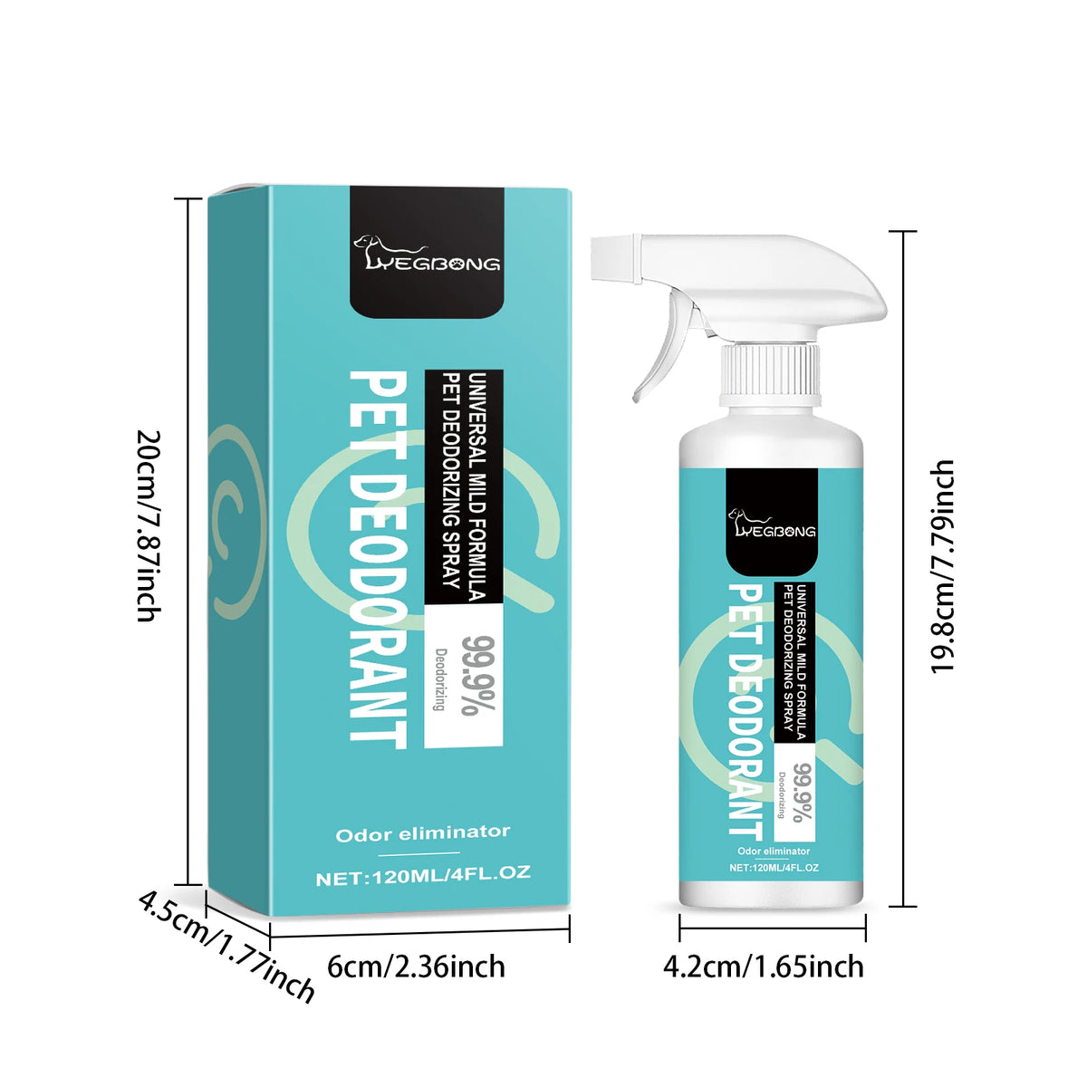 Yegbong Gentle Pet Deodorant Spray With Lime Green Tea Scent