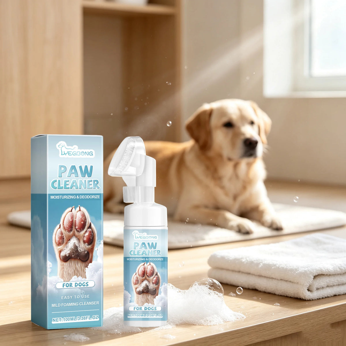 Yegbong Pet Paw Cleaner With Silicone Brush For Pets