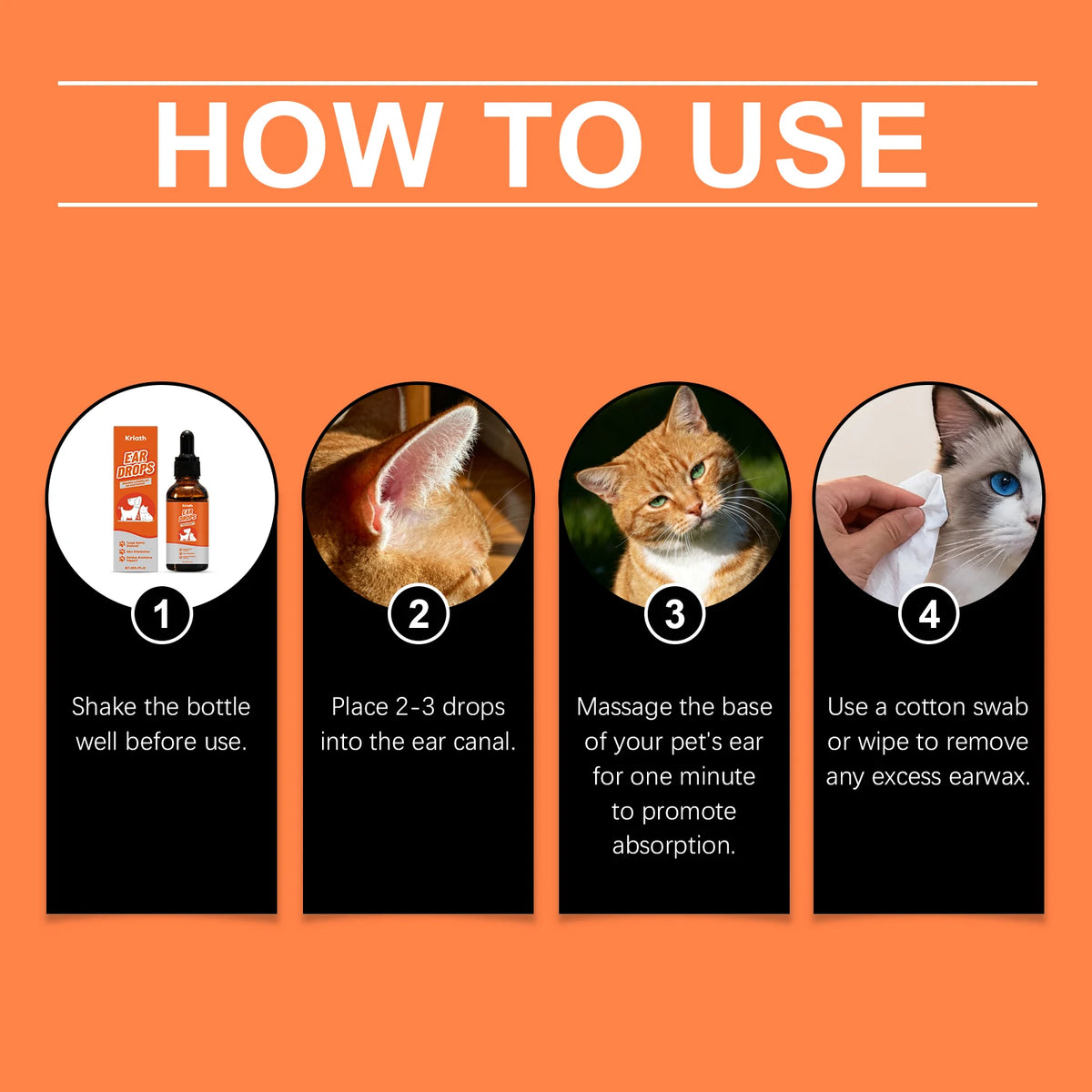 Pet Ear Care Drops For Dogs And Cats Relieves Discomfort