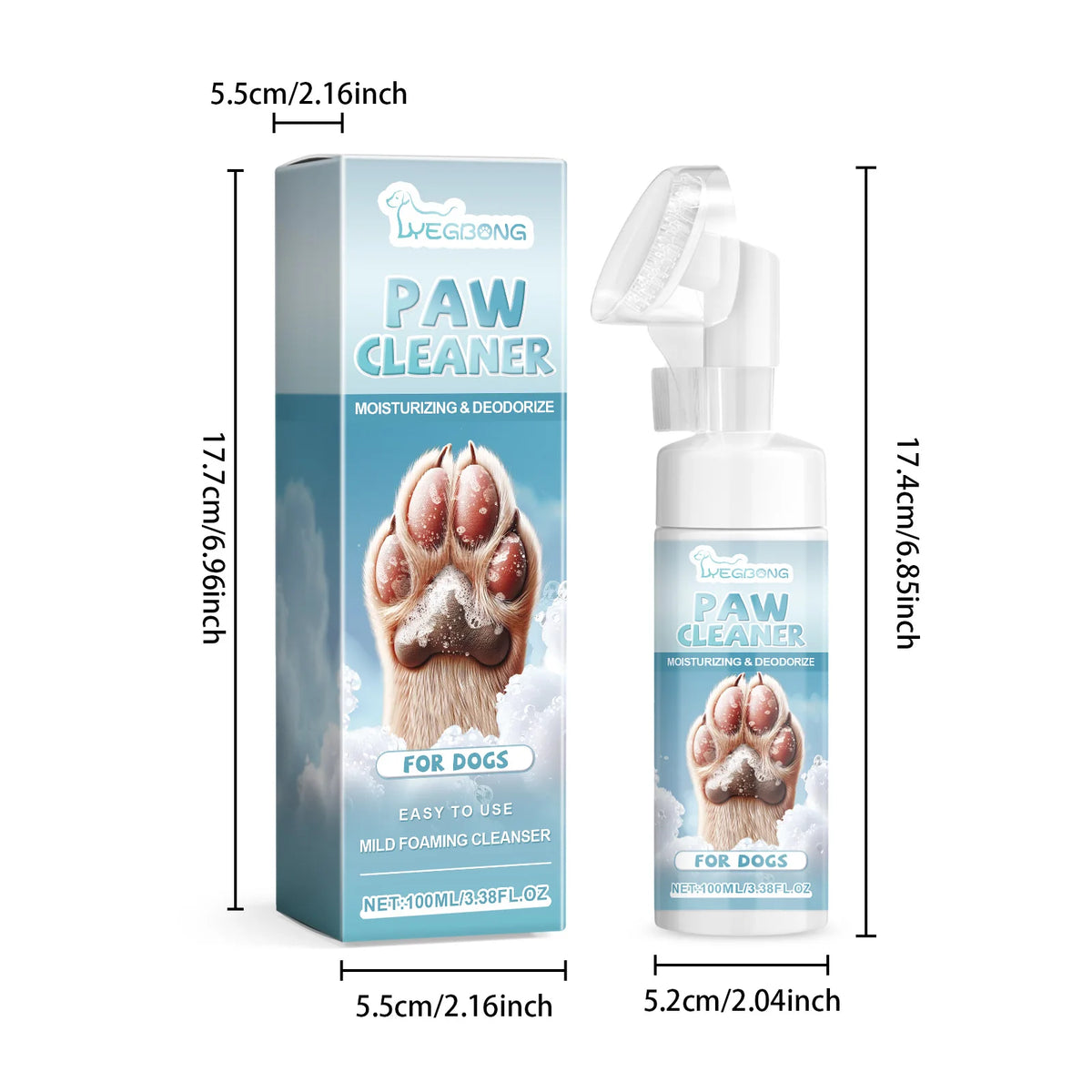 Yegbong Pet Paw Cleaner With Silicone Brush For Pets