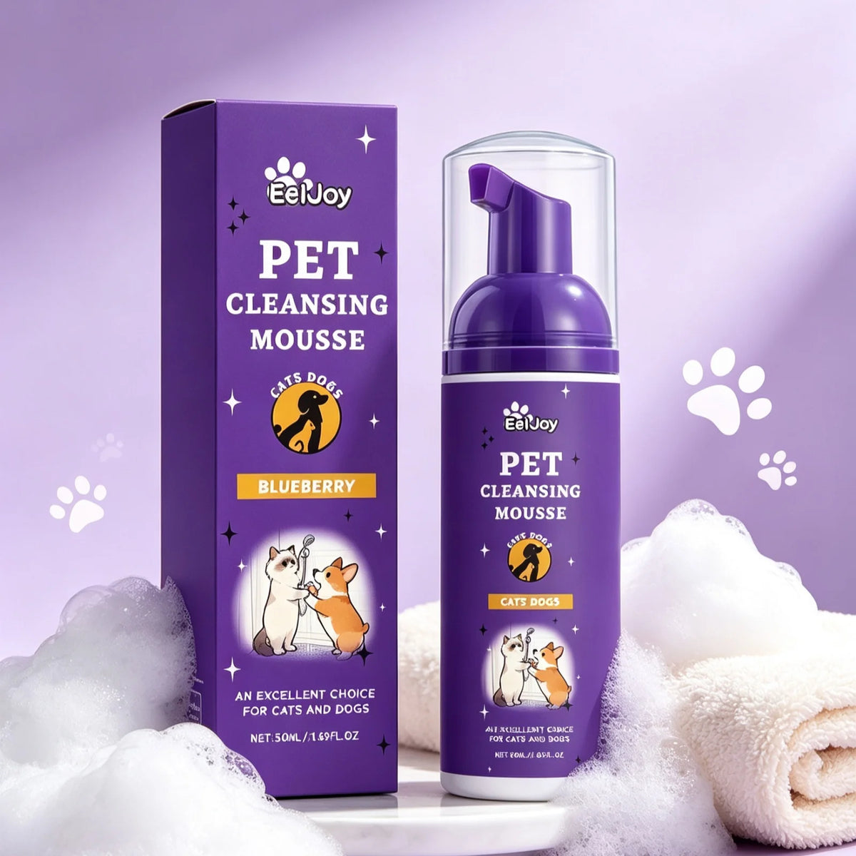 EelJoy Deep Cleansing Pet Grooming Foam For Odor Control