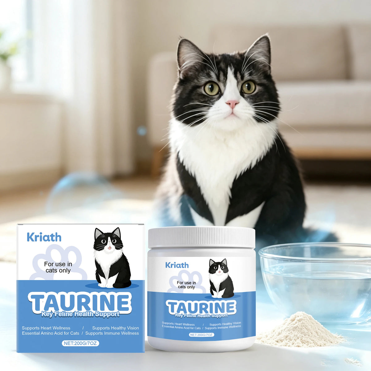 Natural Taurine Powder Supplement For Cats And Dogs Oral Health