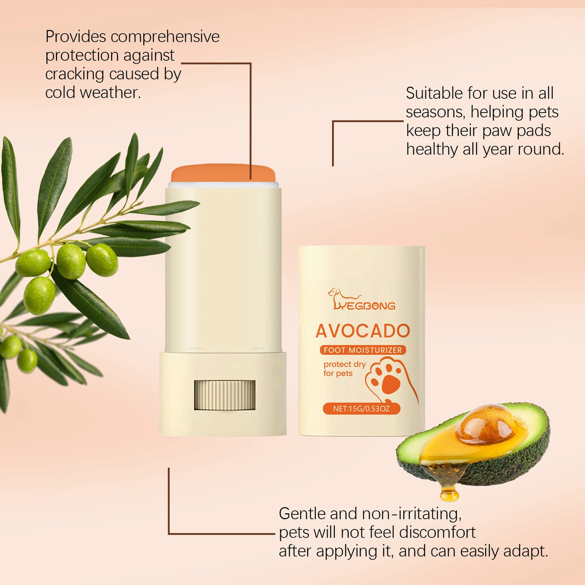 Yegbong Avocado Oil Pet Paw Balm Nourishing Care For Cats Dogs