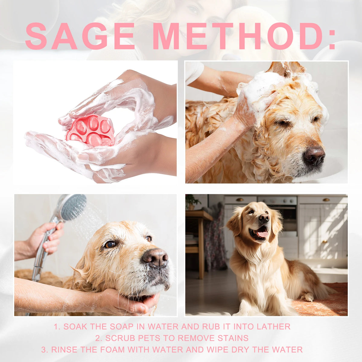 YEGbong Natural Pet Soap Gentle Cleanser With Odor Elimination