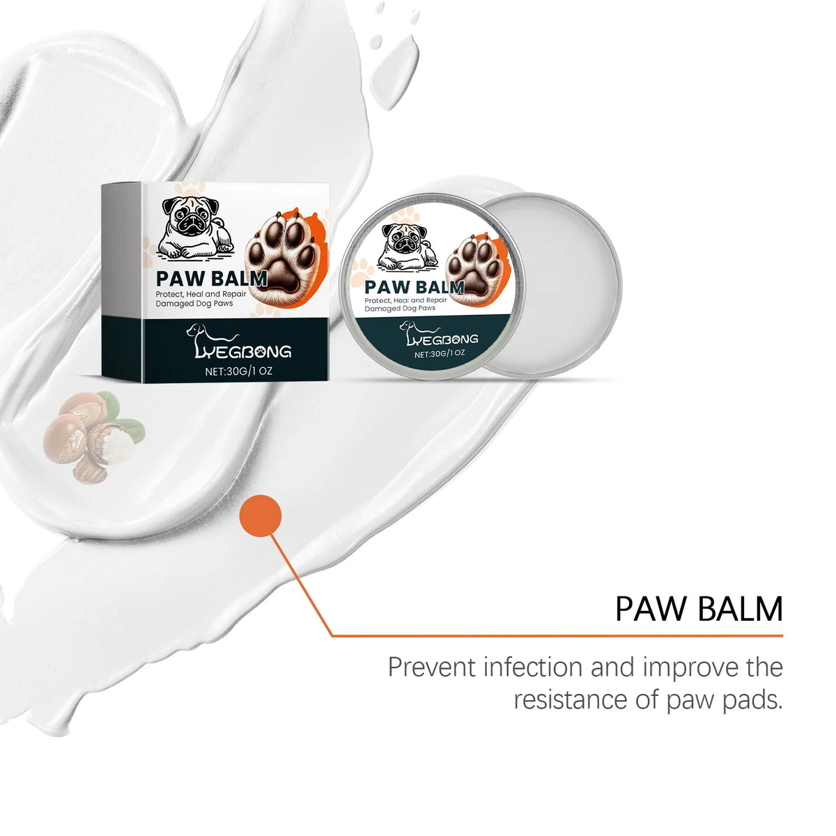 Yegbong Natural Pet Paw Balm For Repairing Dry Skin