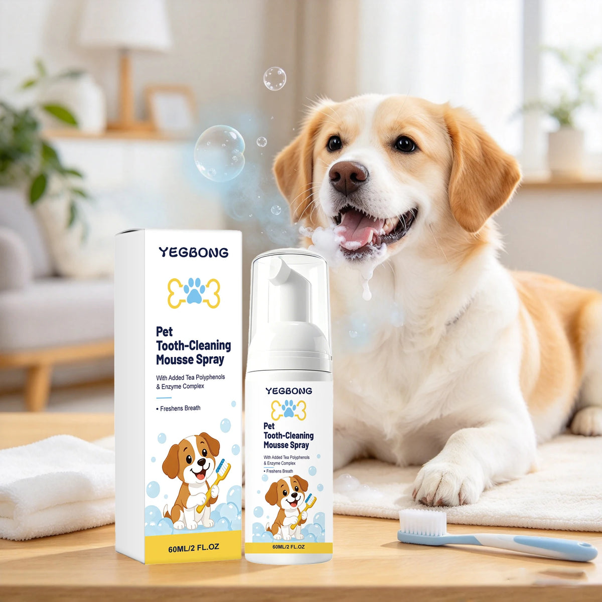 Pet Teeth Cleaning Mousse Enzyme Formula For Cats And Dogs