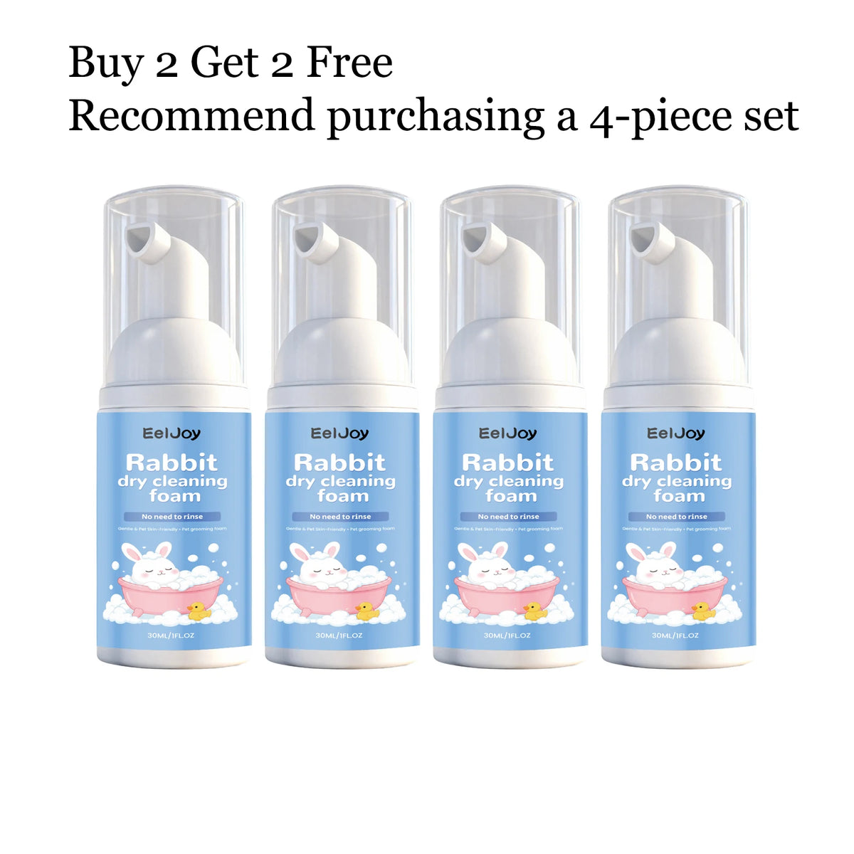 Gentle Rabbit Cleaning Mousse Bath Foamer Removes Odors Soothes Skin