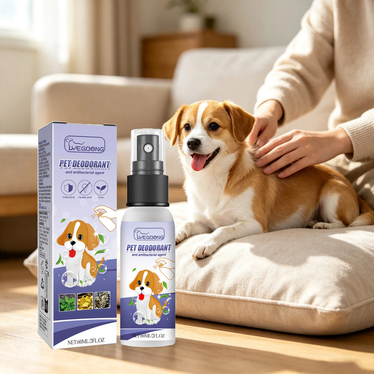 Yegbong Moisturizing Pet Deodorant Spray For Canine Comfort