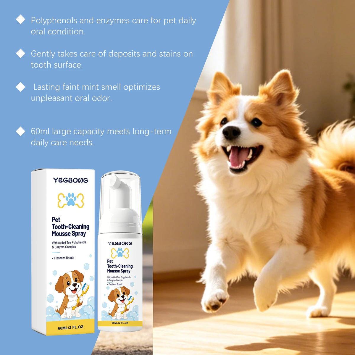Pet Teeth Cleaning Mousse Enzyme Formula For Cats And Dogs