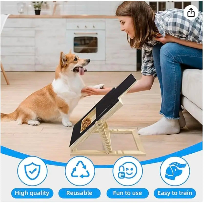 Adjustable Wooden Dog Nail Care Board With Treat Drawer