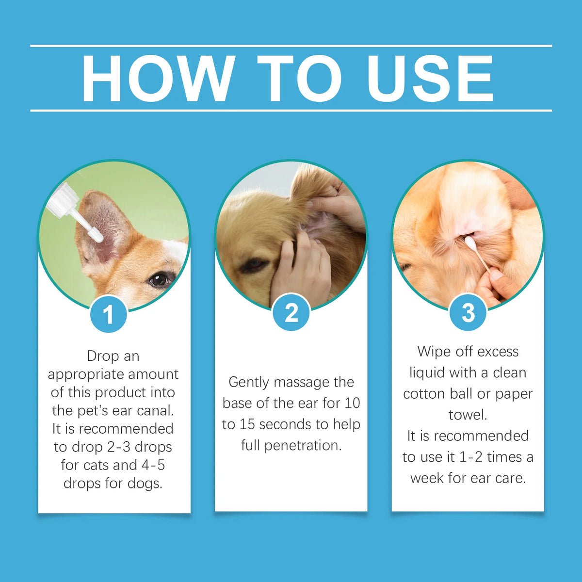 Yegbong Pet Ear Care Solution Liquid For Gentle Ear Cleaning