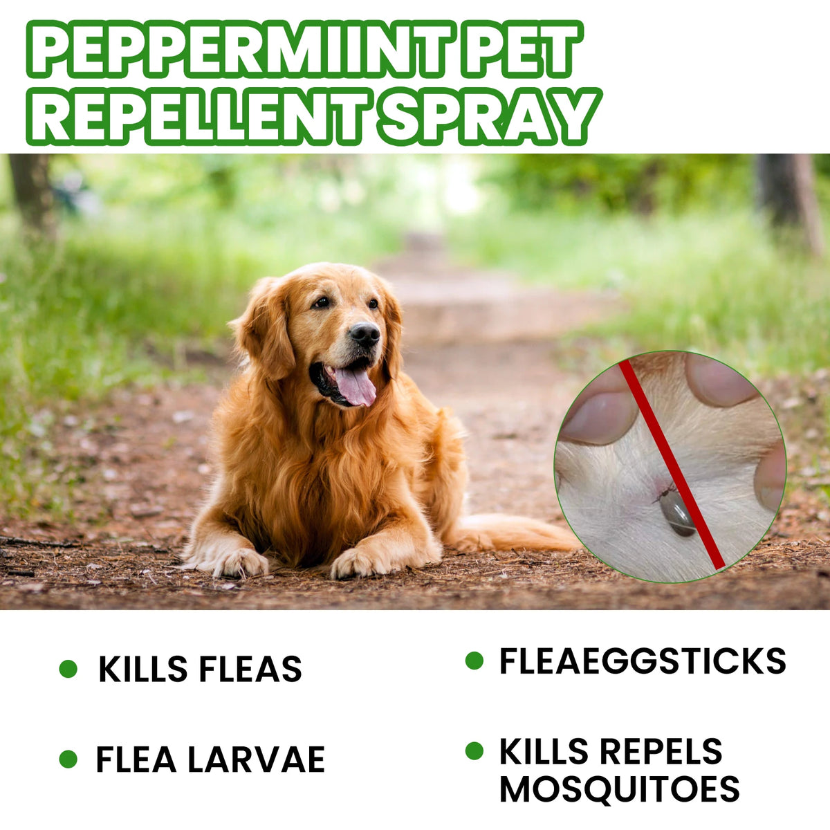 Yegbong Mint Flea Repellent Spray Natural Formula Sooothing Pet Care