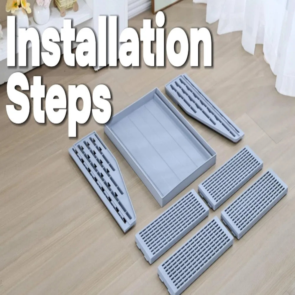 Adjustable Cat Litter Box Ramp with Filter and Clean Steps