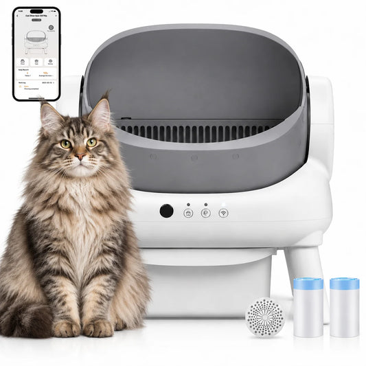 Smart Automatic Self Cleaning Cat Litter Box With App Monitoring