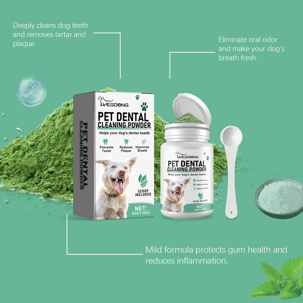 Yegbong Pet Dental Cleaning Powder Removes Plaque And Tartar
