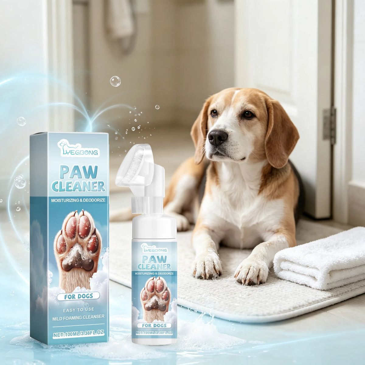 Yegbong Pet Paw Cleaner With Silicone Brush For Pets