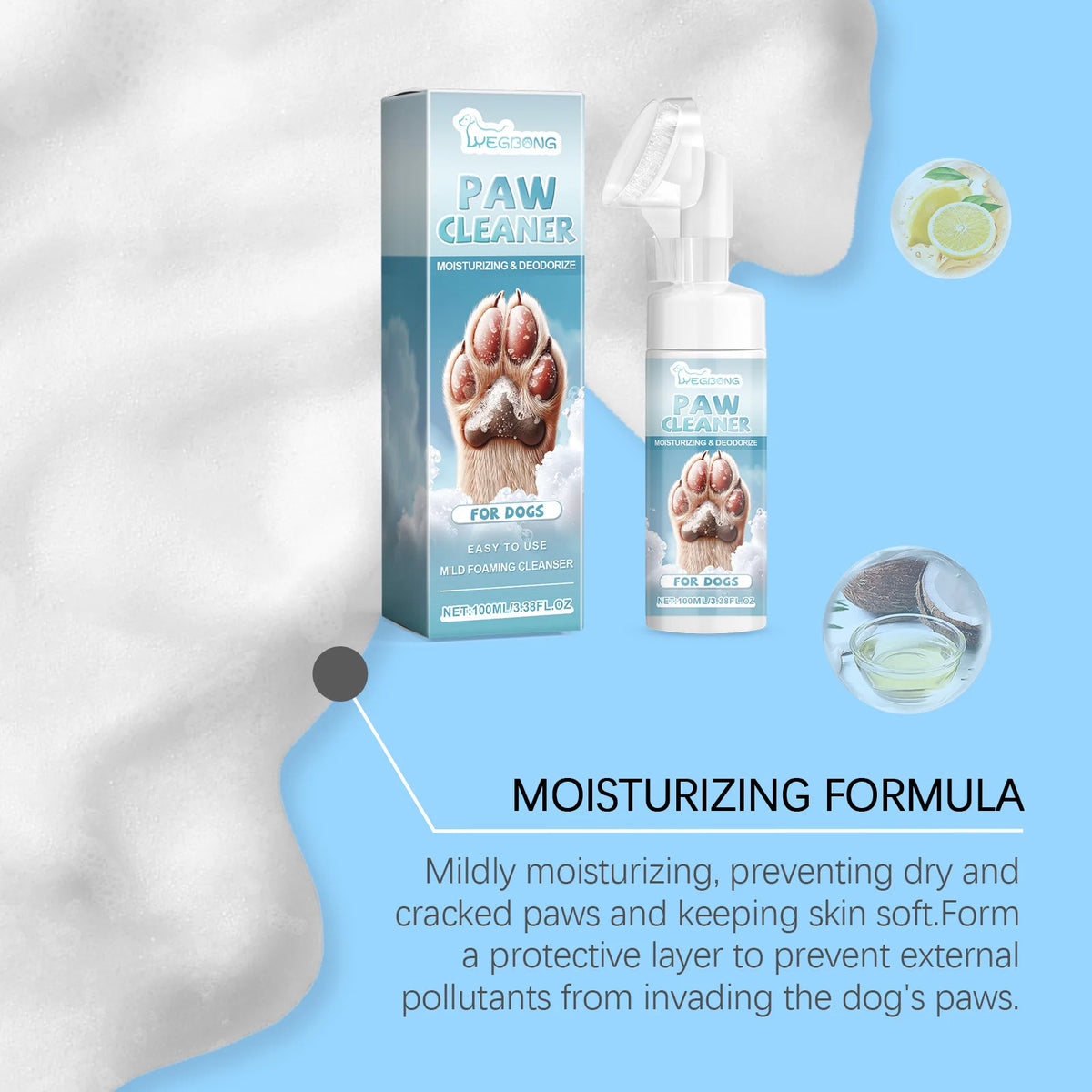Yegbong Pet Paw Cleaner With Silicone Brush For Pets